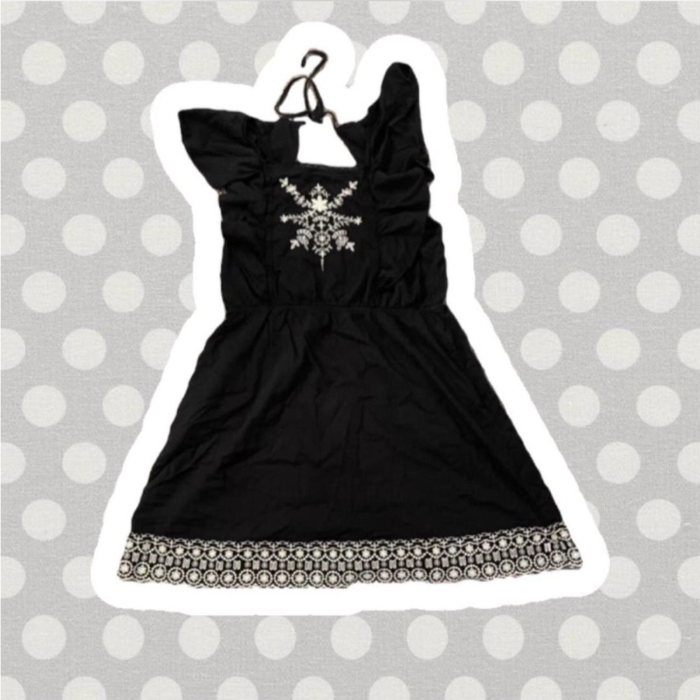 Old Navy Black Embroidered Sundress
